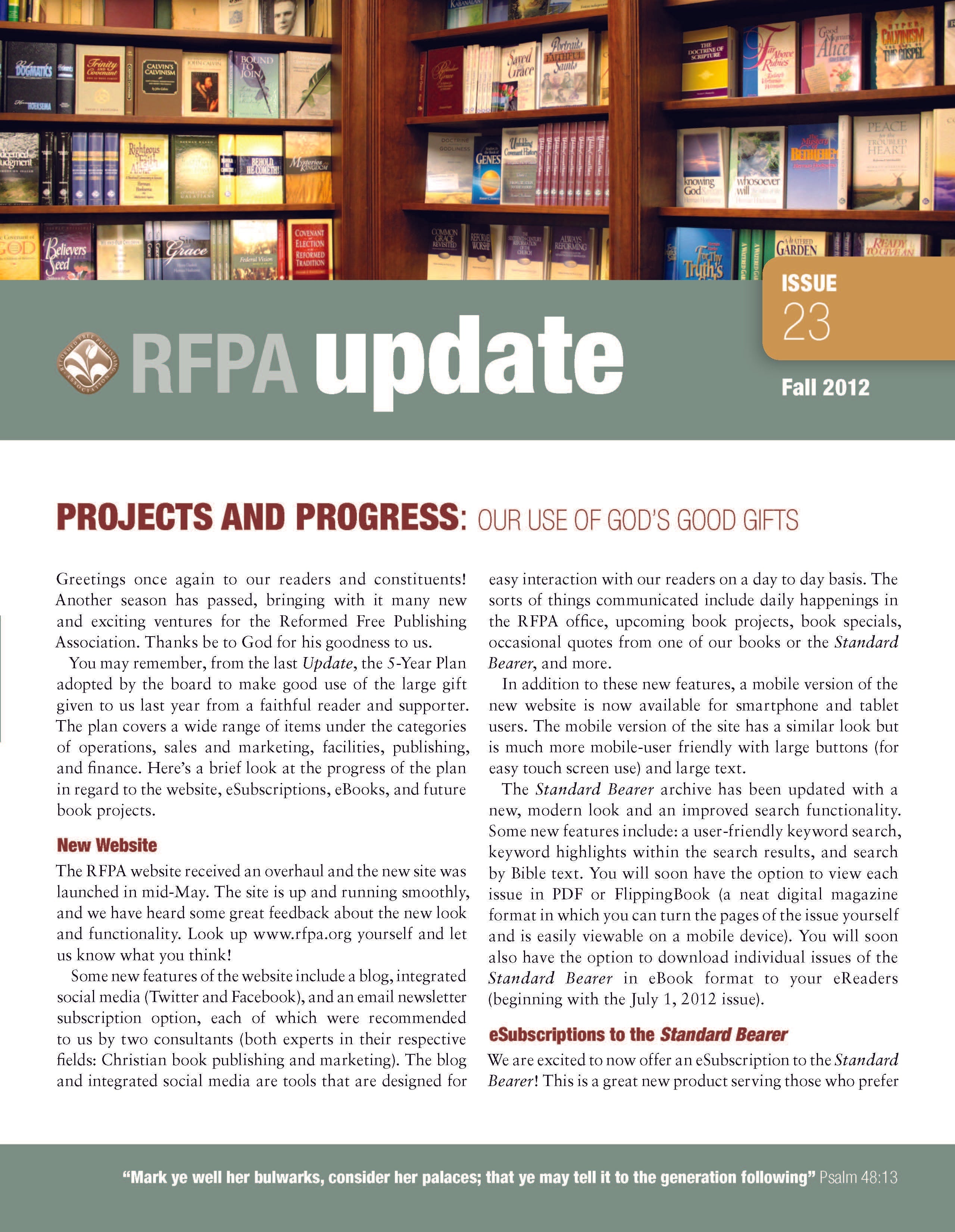 RFPA Update - Fall 2012